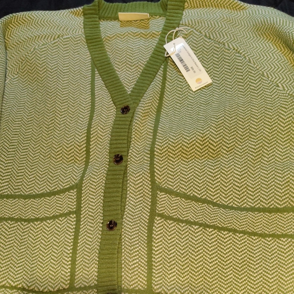 Green Women's Cardigan Sweater